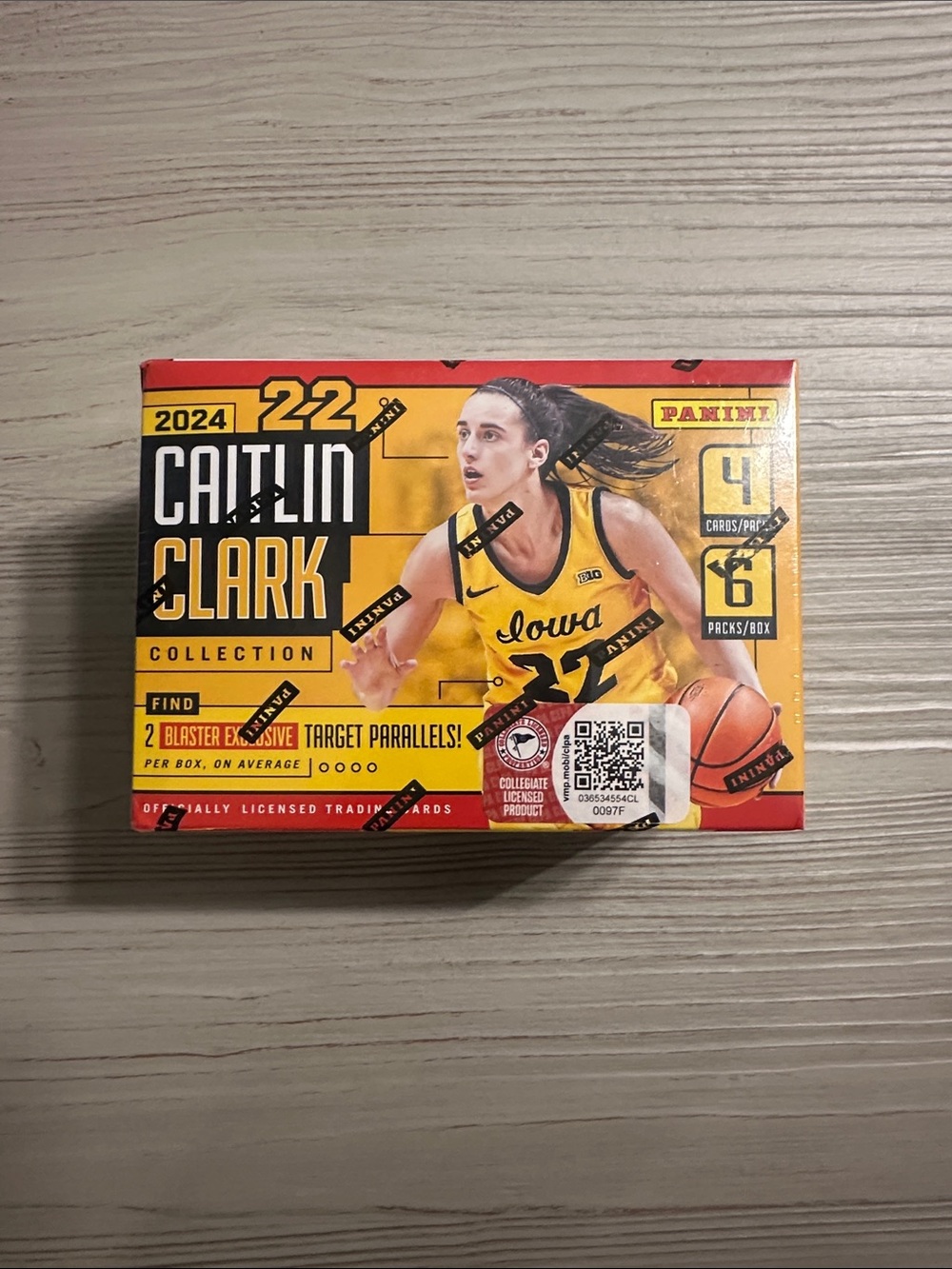 Panini Caitlin Clark Collection Blaster Box - Yellow & Red Accents SEALED BOX